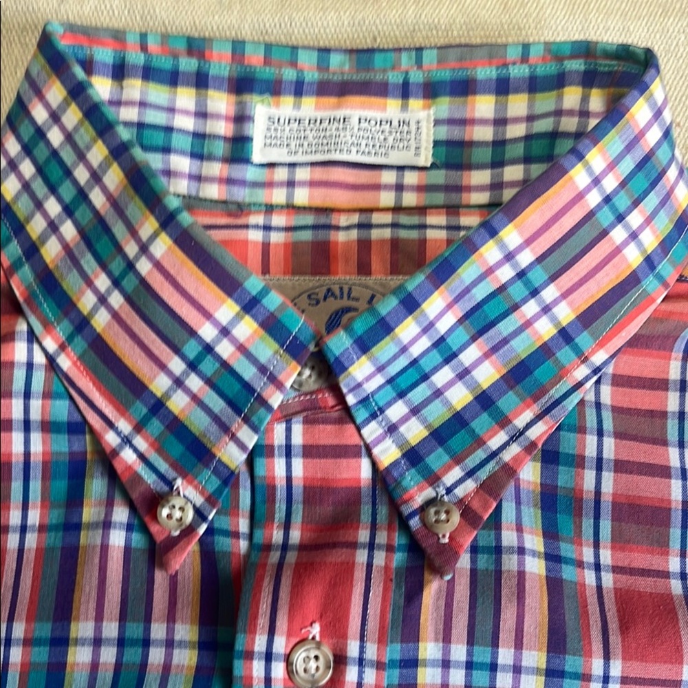 The Sail Loft ,Men's seaside casual coastal inspired - Plaid Poplin Shirt
